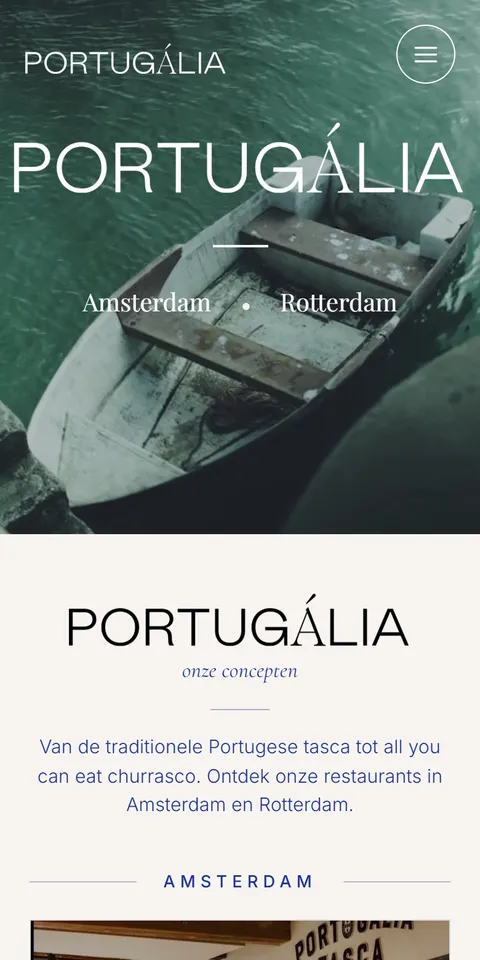 Dezelfde pagina van Portugalia op een telefoon